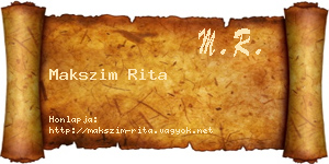 Makszim Rita névjegykártya