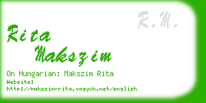 rita makszim business card